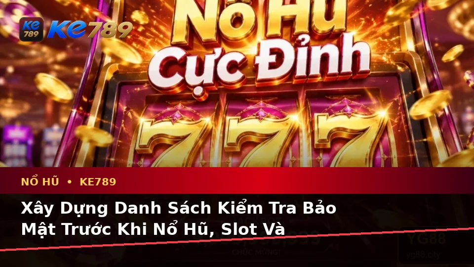 Xây Dựng Danh Sách Kiểm Tra Bảo Mật Trước Khi Nổ Hũ, Slot Và Jackpot Tại KE789 Trên ke789pg.it.com
